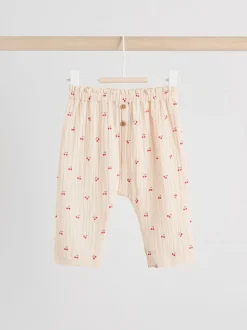 Cream/ Red Cherry Baby Woven Long Sleeve Tops and Trousers 2 Piece Set (0mths-2yrs)