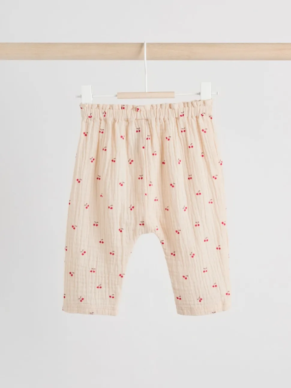 Cream/ Red Cherry Baby Woven Long Sleeve Tops and Trousers 2 Piece Set (0mths-2yrs)