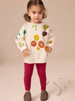 Cream Vegetable Characters Sweatshirt and Leggings Set (3mths-7yrs)