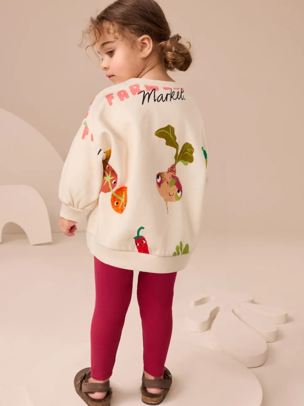 Cream Vegetable Characters Sweatshirt and Leggings Set (3mths-7yrs)