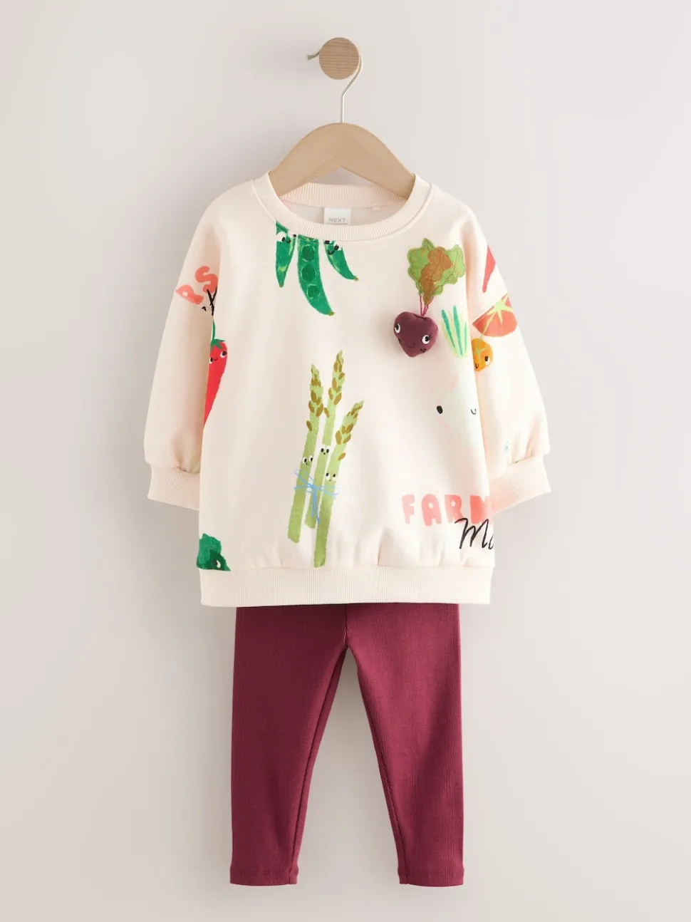 Cream Vegetable Characters Sweatshirt and Leggings Set (3mths-7yrs)