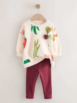 Cream Vegetable Characters Sweatshirt and Leggings Set (3mths-7yrs)