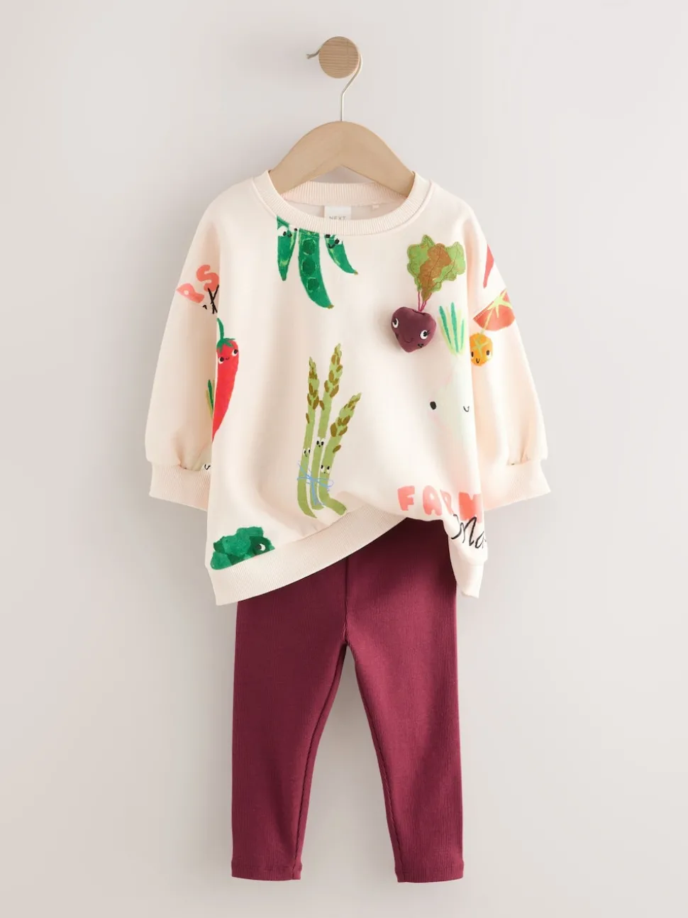 Cream Vegetable Characters Sweatshirt and Leggings Set (3mths-7yrs)