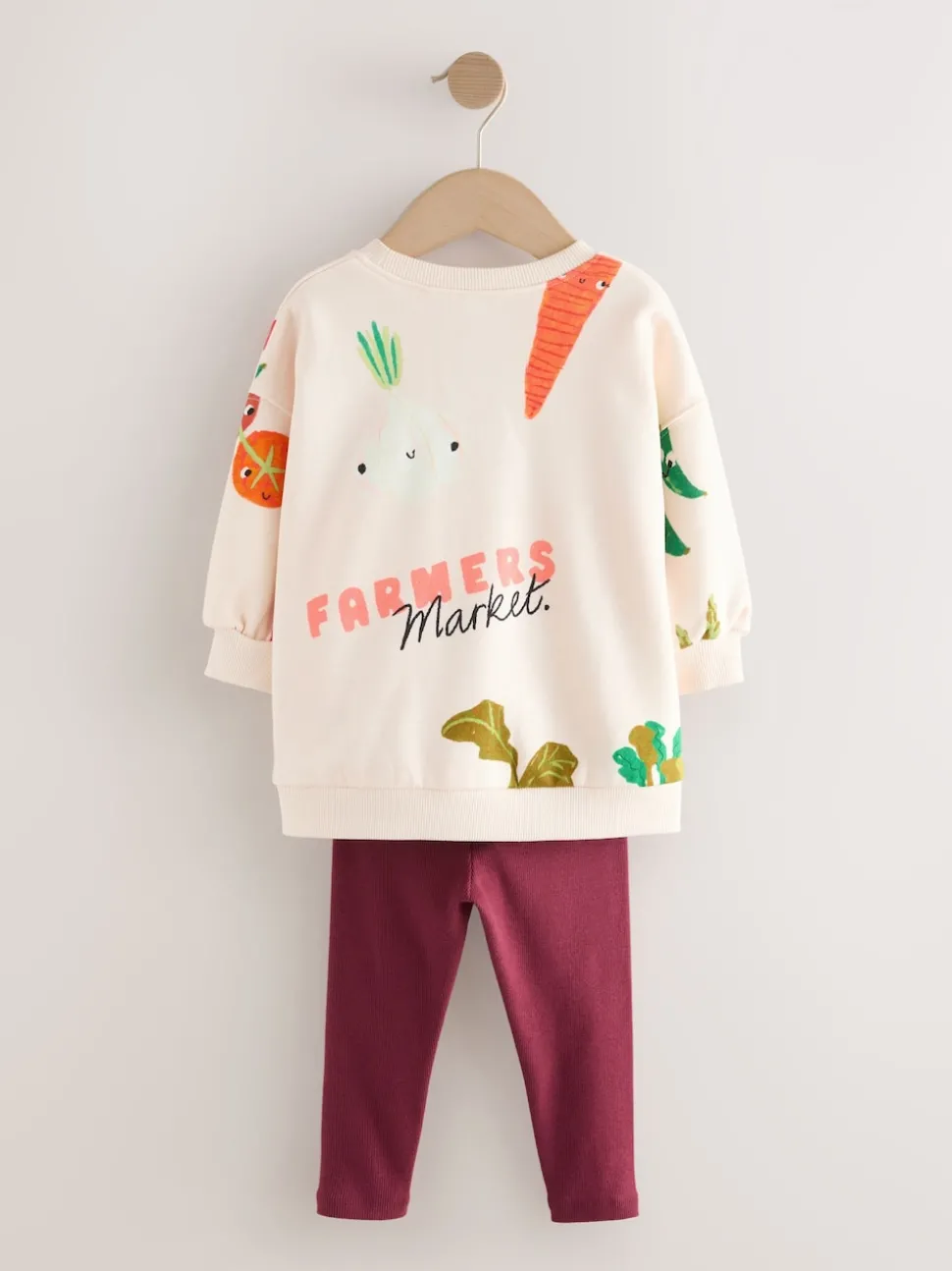 Cream Vegetable Characters Sweatshirt and Leggings Set (3mths-7yrs)