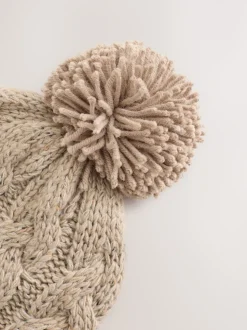 Cream Cable Knit Pom Hat (1-16yrs)
