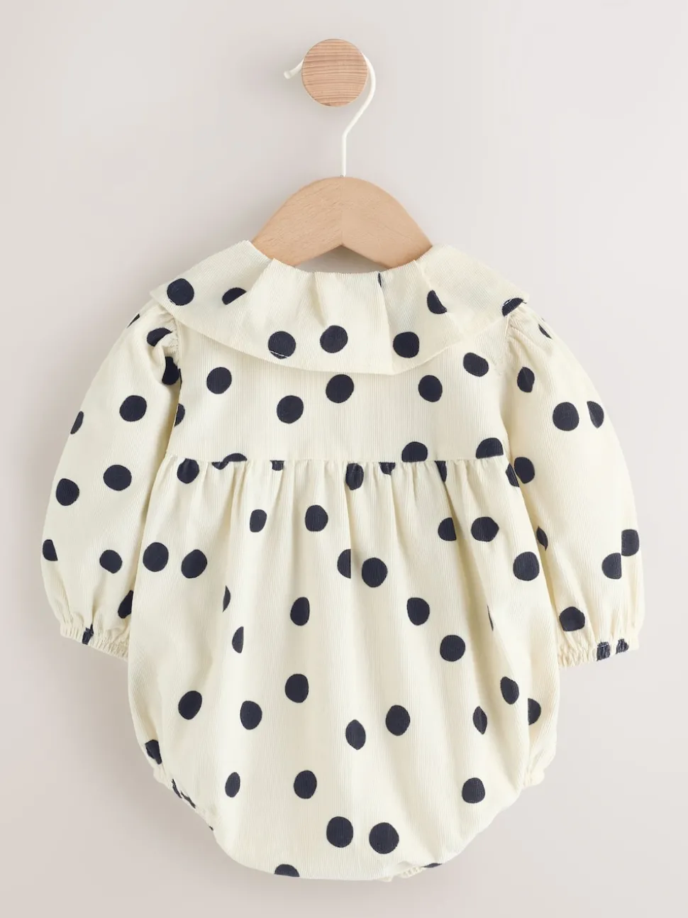 Cream/Charcoal Polka Dot Baby Bloomer Rompers Set 2 Piece with Tights (0mths-3yrs)
