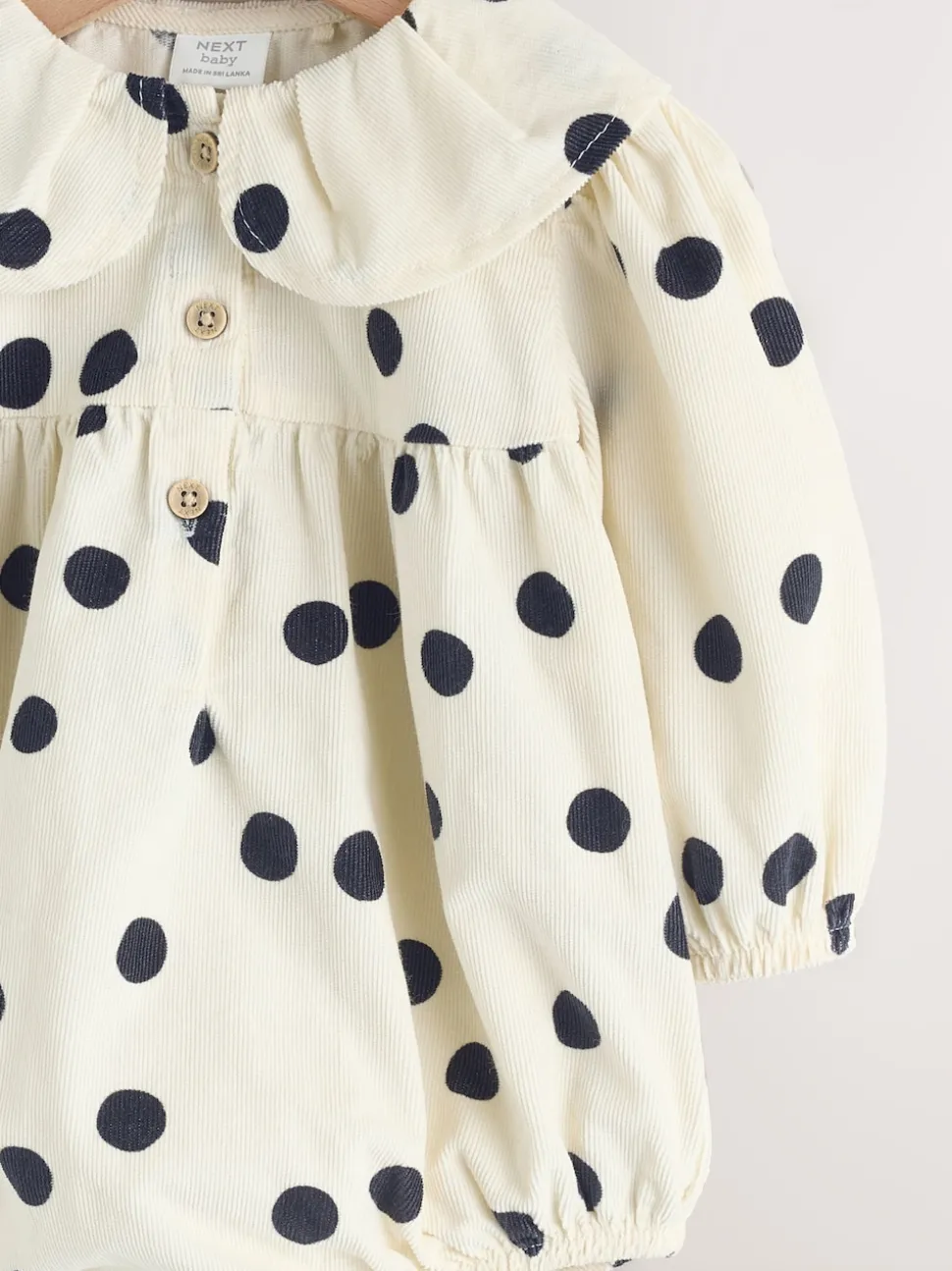 Cream/Charcoal Polka Dot Baby Bloomer Rompers Set 2 Piece with Tights (0mths-3yrs)