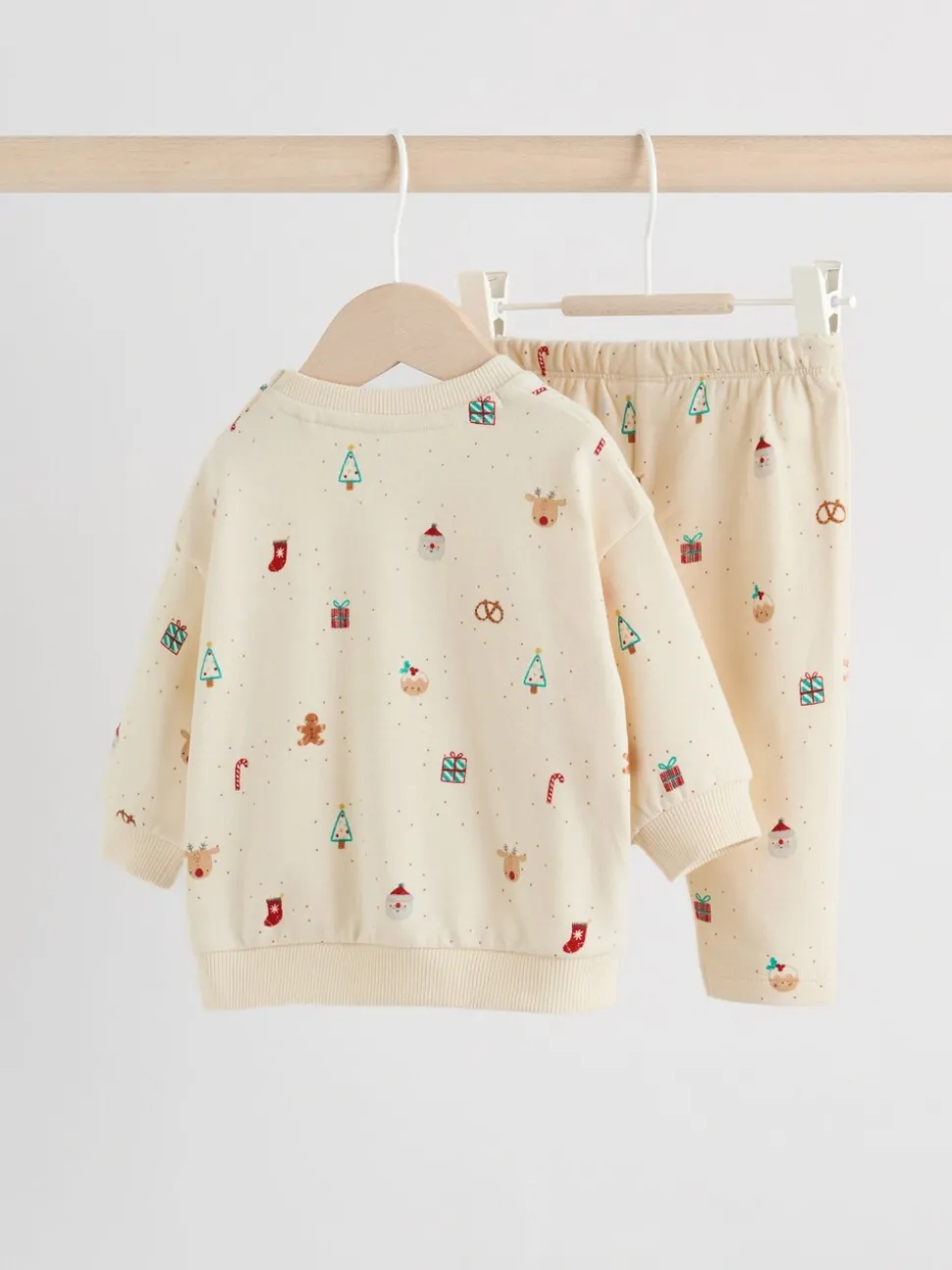 Cream Christmas Sweat and Joggers Baby Set (0mths-2yrs)