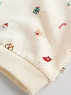 Cream Christmas Sweat and Joggers Baby Set (0mths-2yrs)
