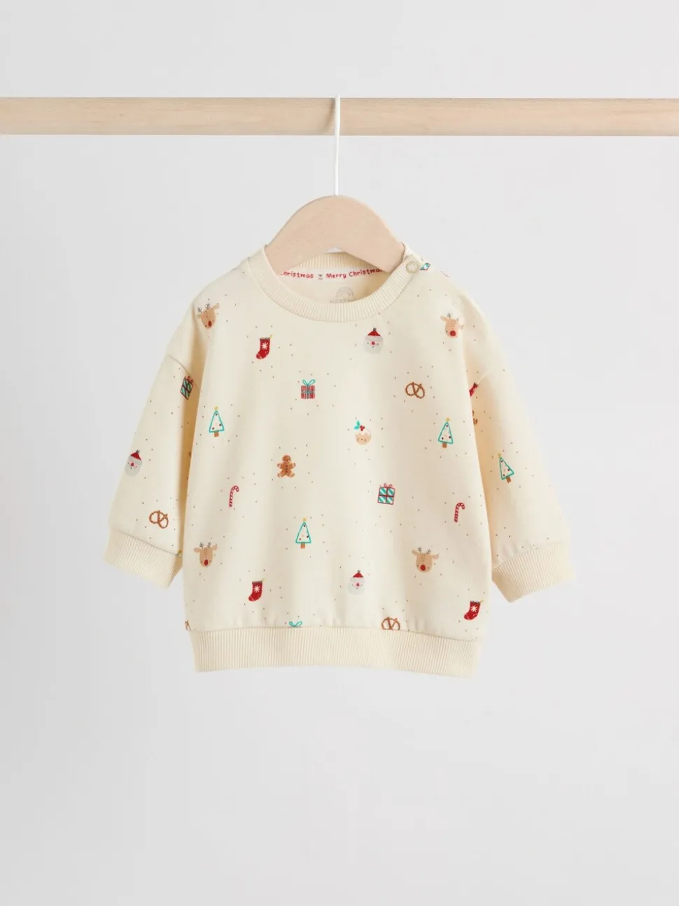Cream Christmas Sweat and Joggers Baby Set (0mths-2yrs)