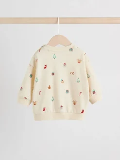 Cream Christmas Sweat and Joggers Baby Set (0mths-2yrs)