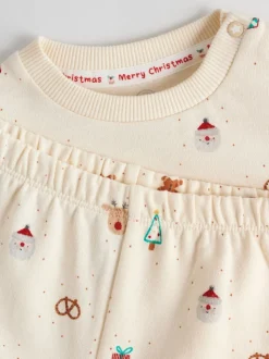 Cream Christmas Sweat and Joggers Baby Set (0mths-2yrs)
