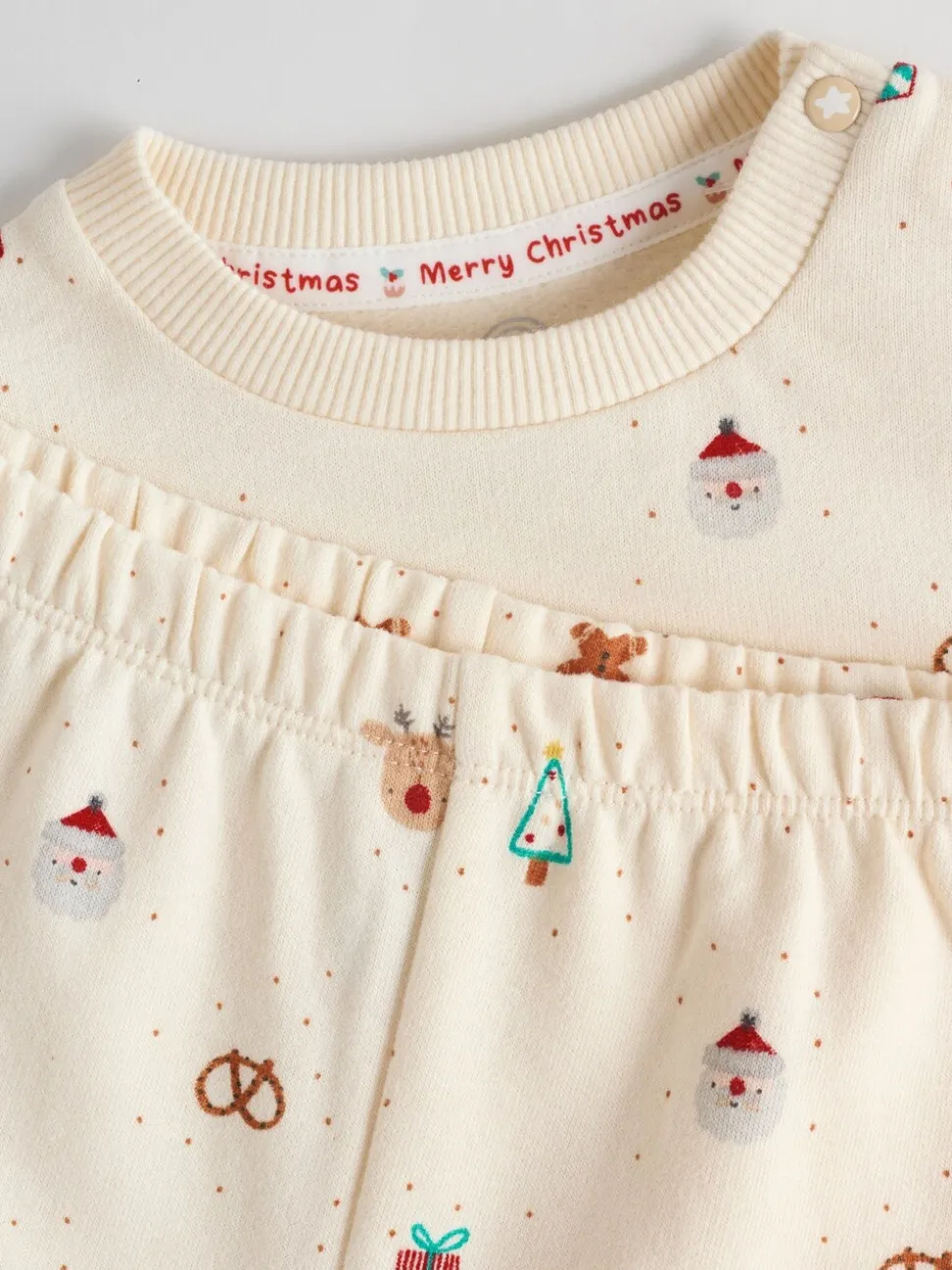 Cream Christmas Sweat and Joggers Baby Set (0mths-2yrs)