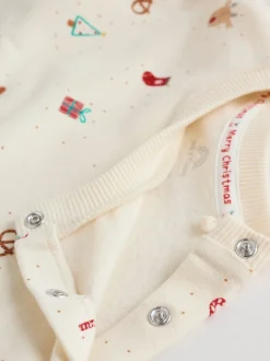 Cream Christmas Sweat and Joggers Baby Set (0mths-2yrs)