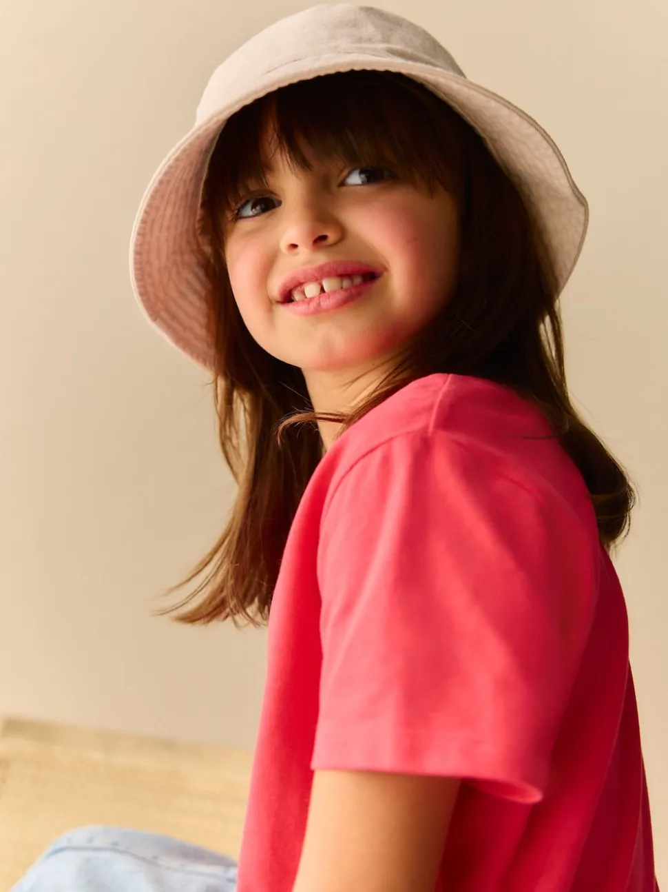 Cream 100% Cotton Bucket Hat (3mths-16yrs)