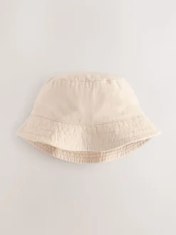 Cream 100% Cotton Bucket Hat (3mths-16yrs)