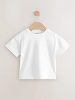 Cream 100% Cotton Daisy Short Sleeve T-Shirt (3mths-7yrs)