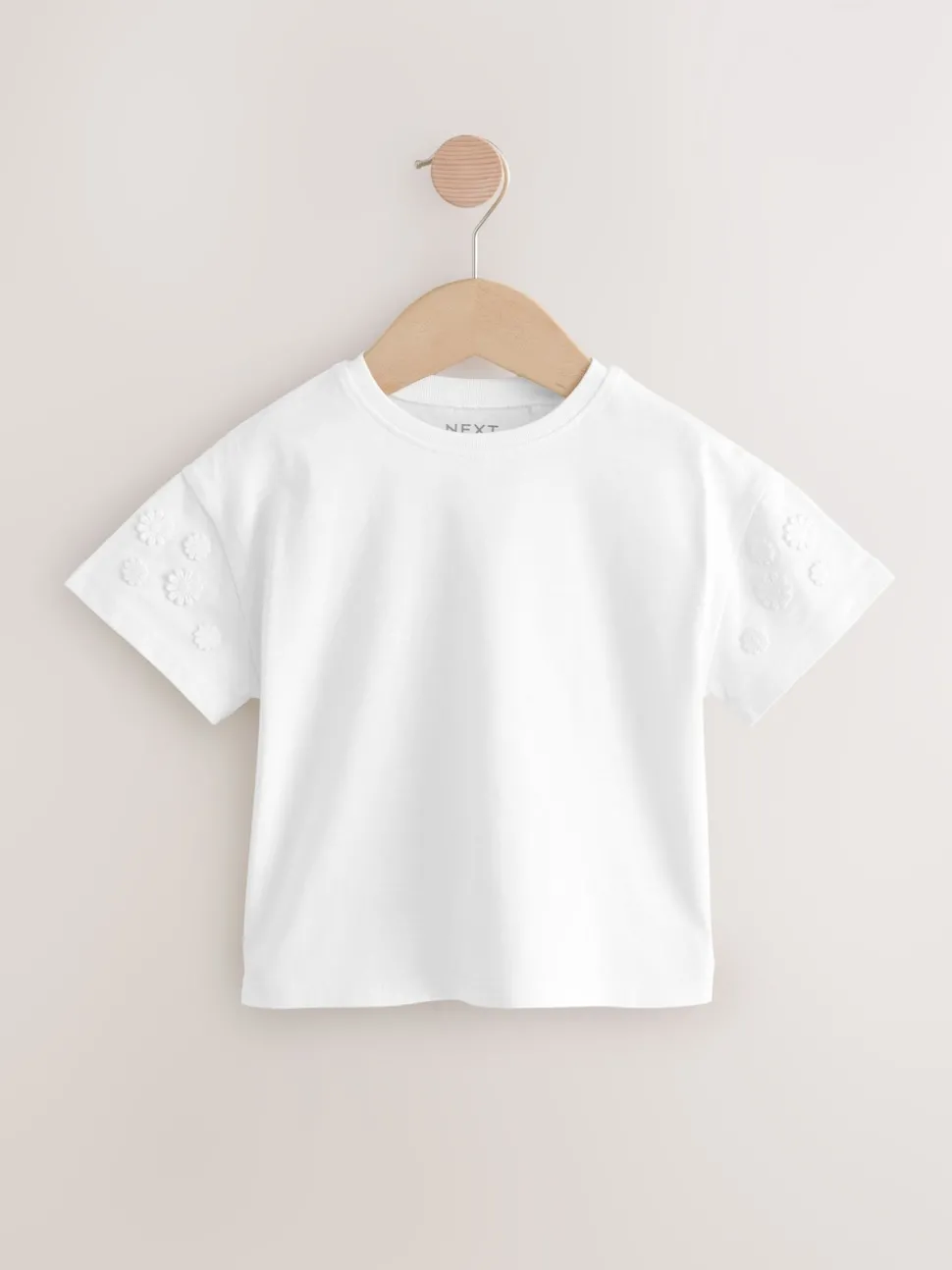 Cream 100% Cotton Daisy Short Sleeve T-Shirt (3mths-7yrs)