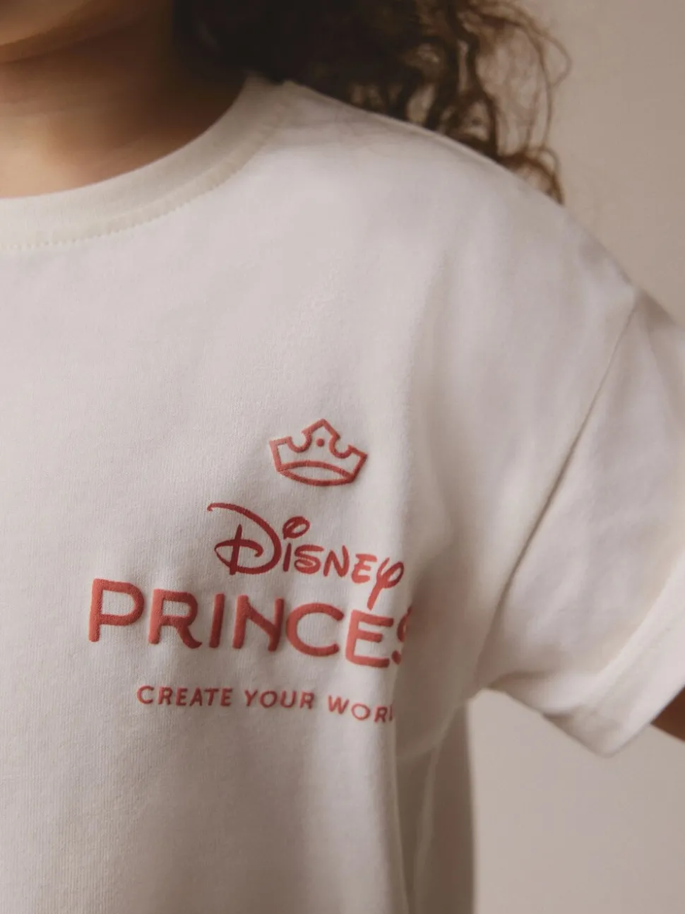 Cream 100% Cotton Disney Princess Short Sleeve T-Shirt And Wide Leg Trousers Set (3mths-7yrs)