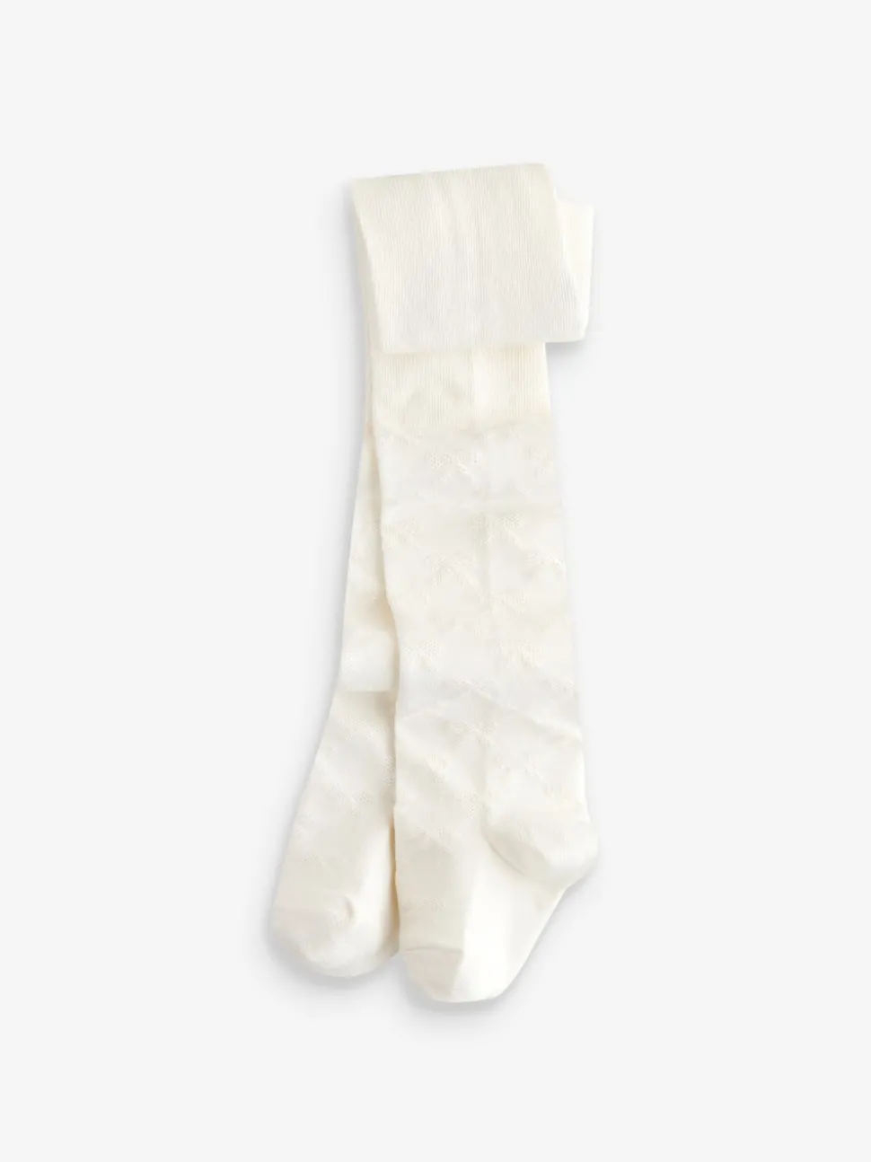 Cream Cotton Rich Textured Bow Tights