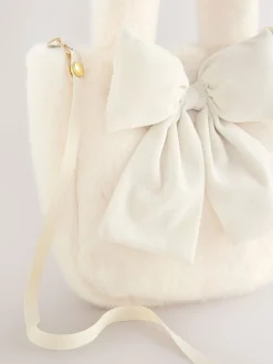 Cream Cream Fur Bucket Bag