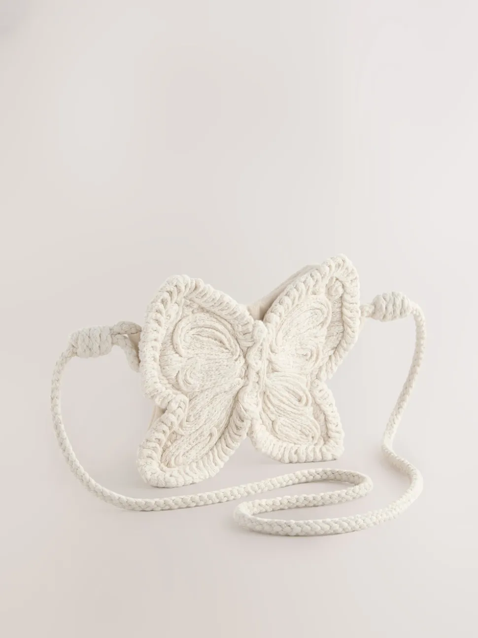 Cream Cross-Body Novelty Butterfly 100% Cotton Bag