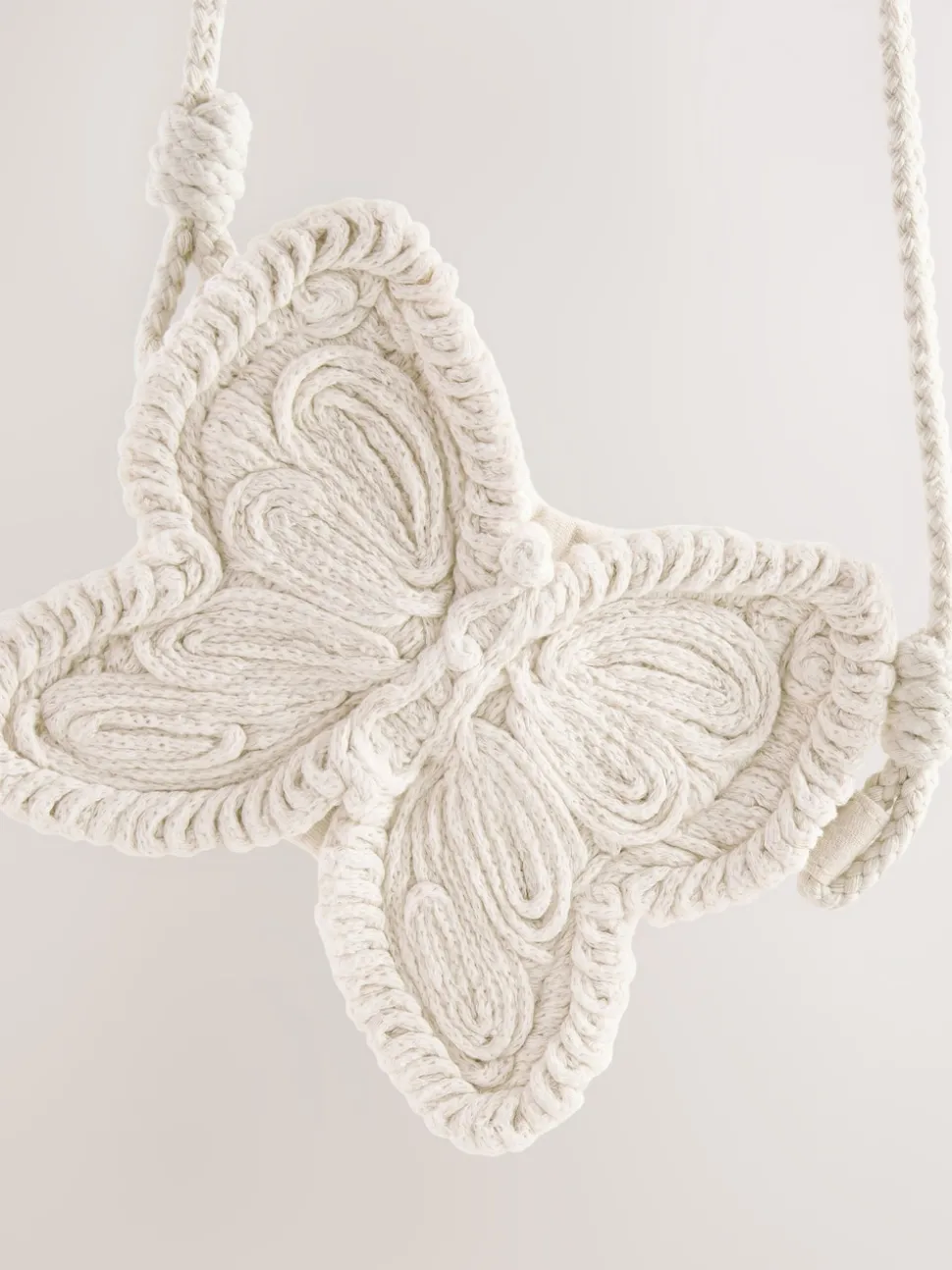 Cream Cross-Body Novelty Butterfly 100% Cotton Bag