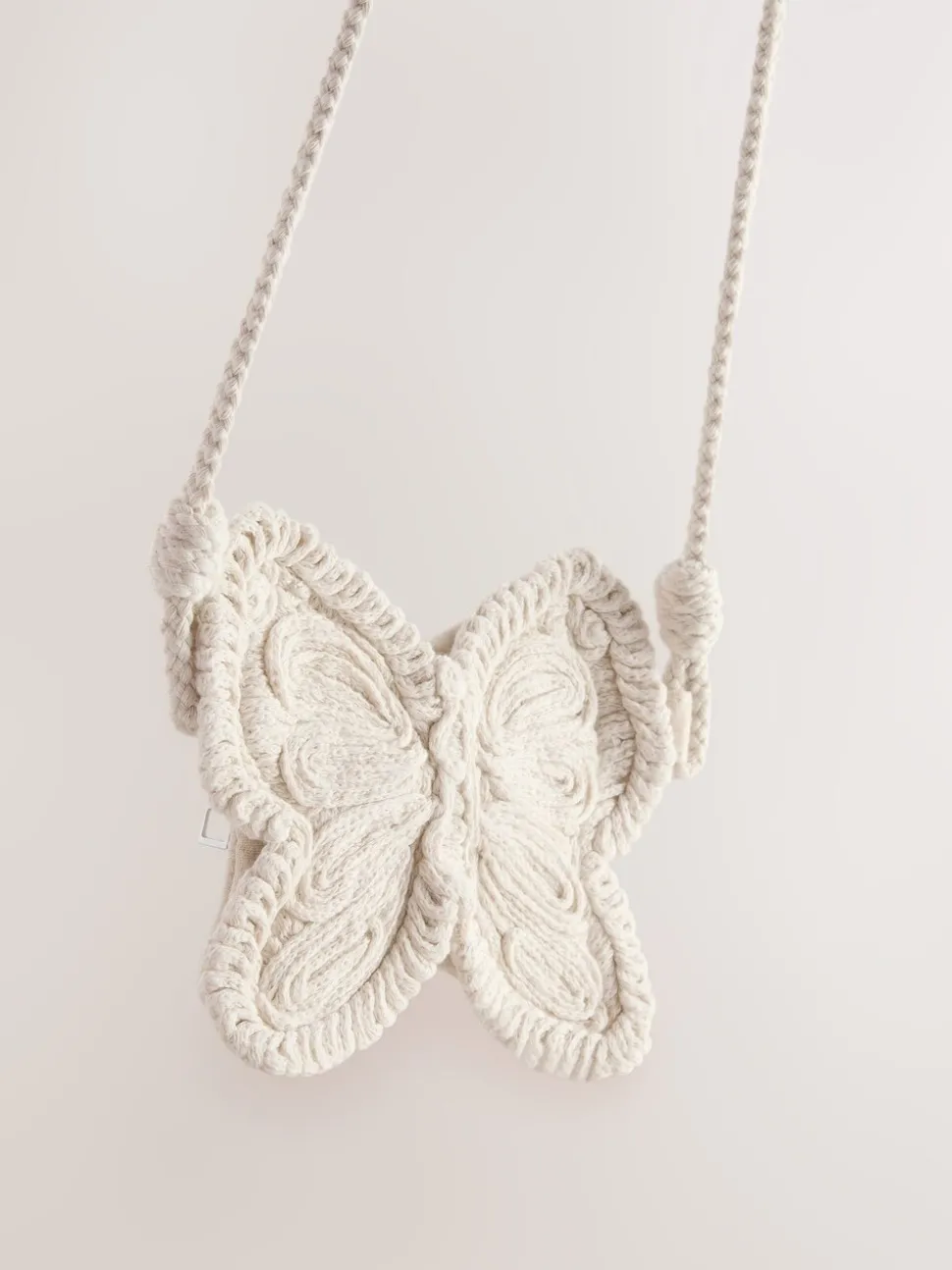Cream Cross-Body Novelty Butterfly 100% Cotton Bag