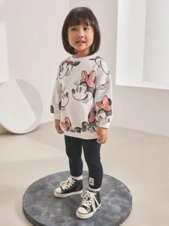 Cream Disney Minnie Mouse Sweatshirt & Leggings Set (3mths-7yrs)