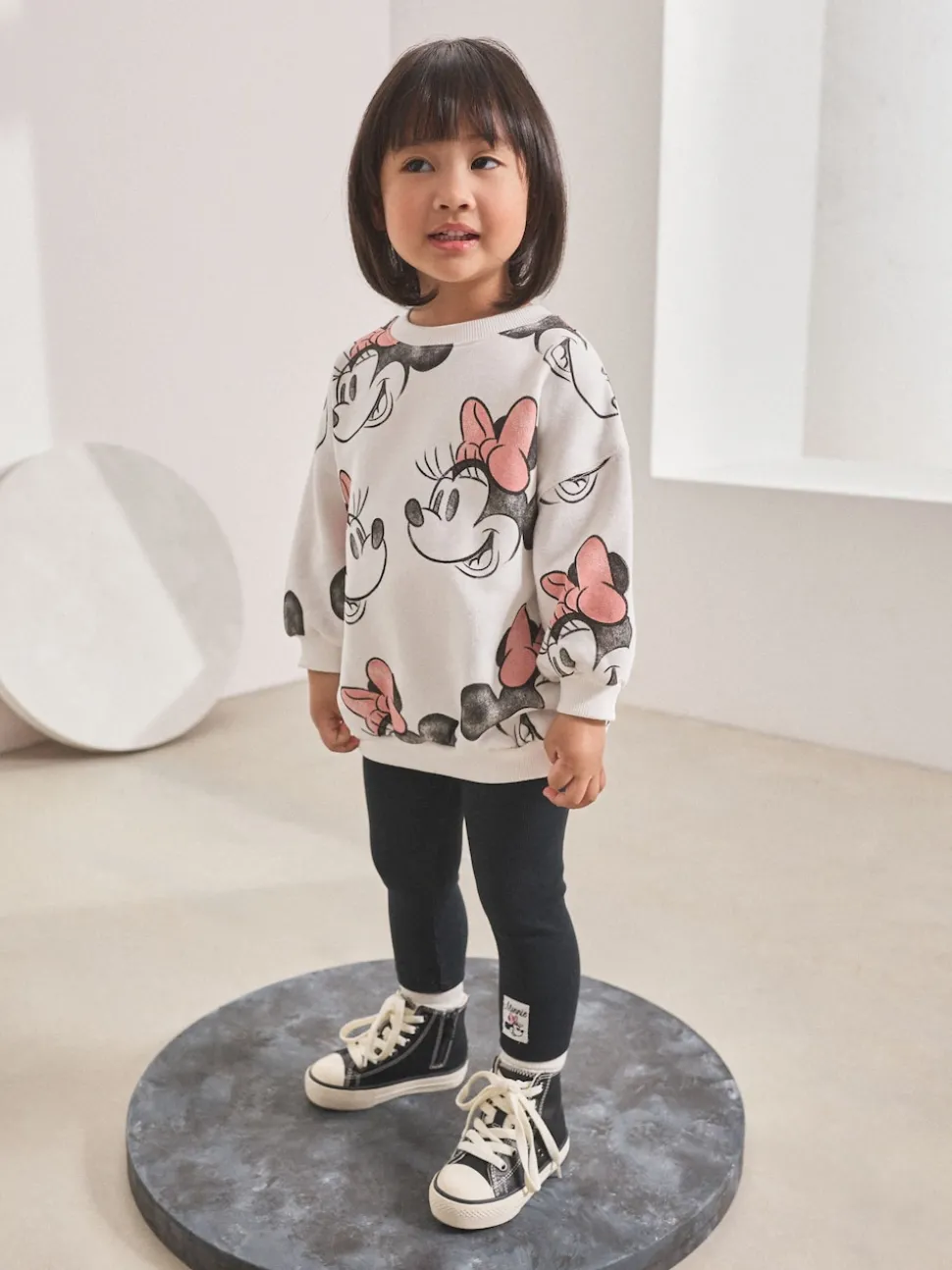 Cream Disney Minnie Mouse Sweatshirt & Leggings Set (3mths-7yrs)
