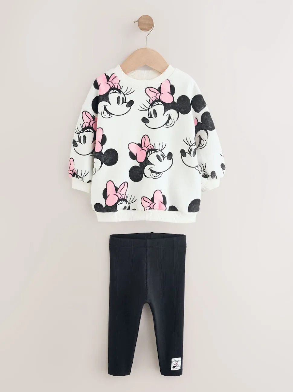 Cream Disney Minnie Mouse Sweatshirt & Leggings Set (3mths-7yrs)