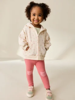 Cream Disty Floral Zip Through Hoodie (3mths-7yrs)