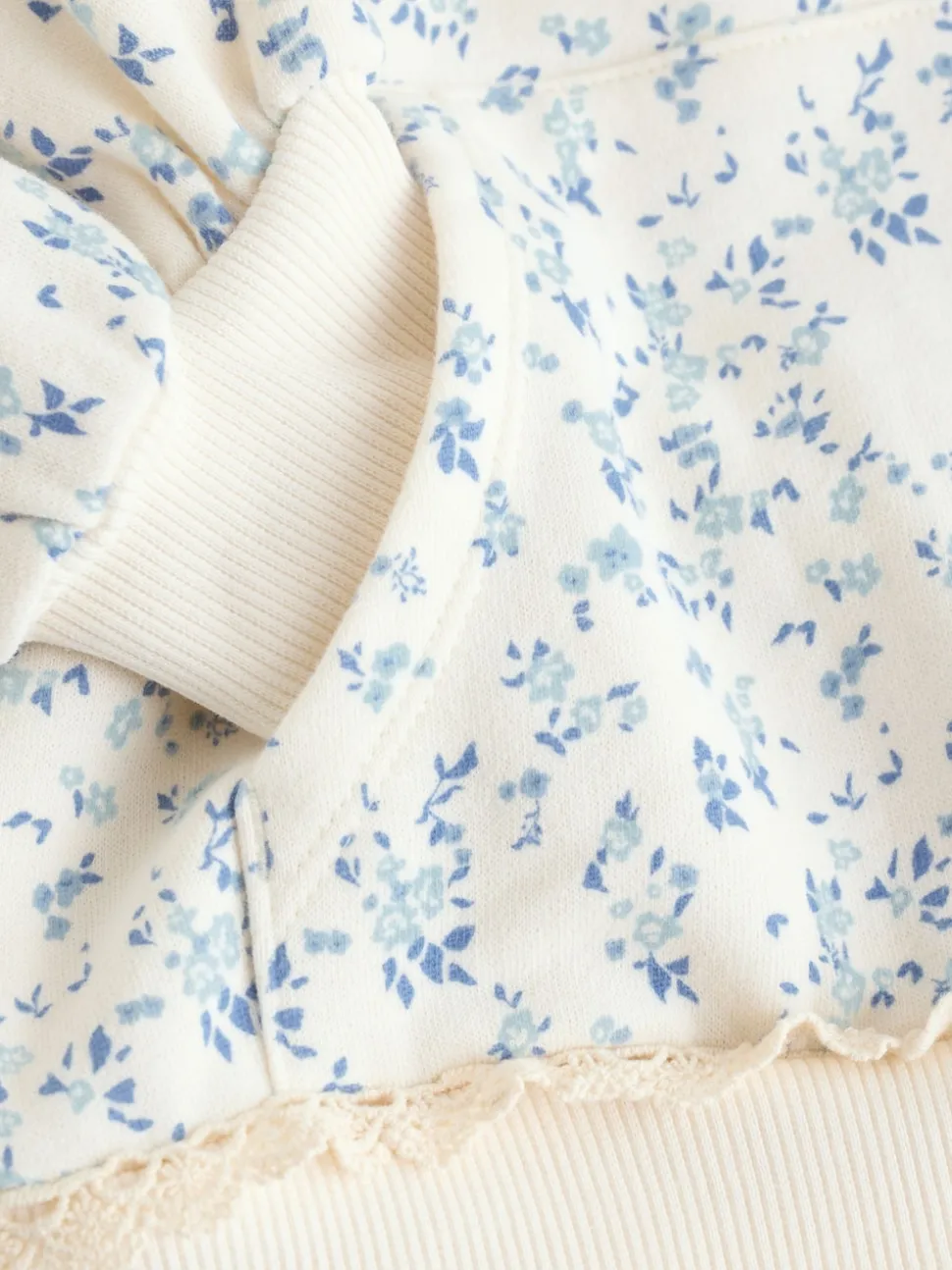 Cream Ditsy Flower Hoodie (3-16yrs)