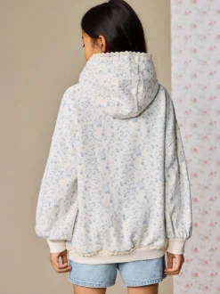 Cream Ditsy Flower Hoodie (3-16yrs)