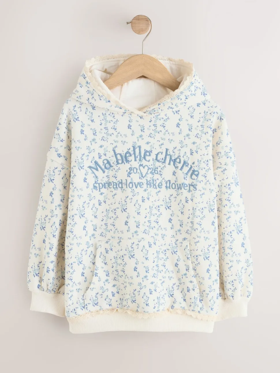 Cream Ditsy Flower Hoodie (3-16yrs)