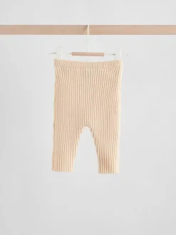 Cream Embroidered Baby Knitted Cardigan and Leggings 2 Piece Set (0mths-3yrs)