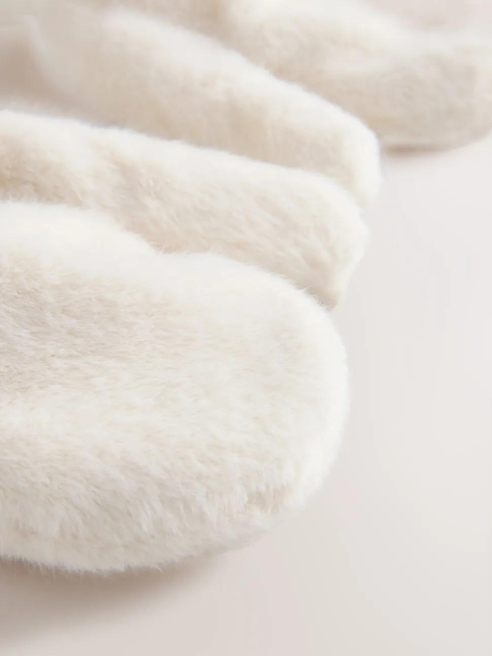 Cream Faux Fur Mittens