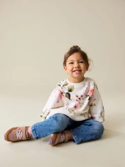 Cream Floral Crew Neck Sweatshirt (3mths-7yrs)