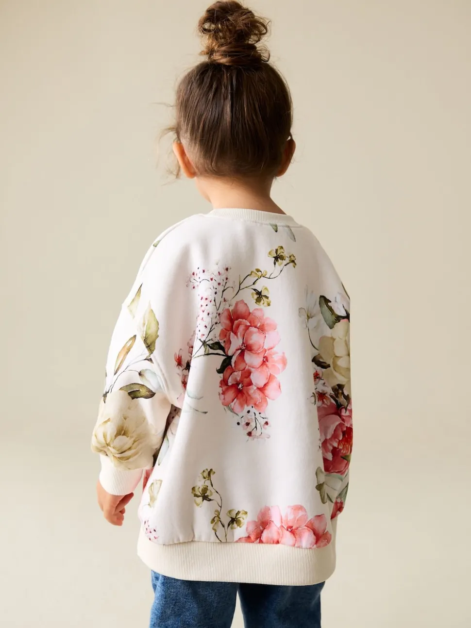 Cream Floral Crew Neck Sweatshirt (3mths-7yrs)