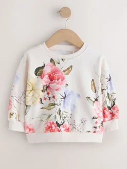 Cream Floral Crew Neck Sweatshirt (3mths-7yrs)