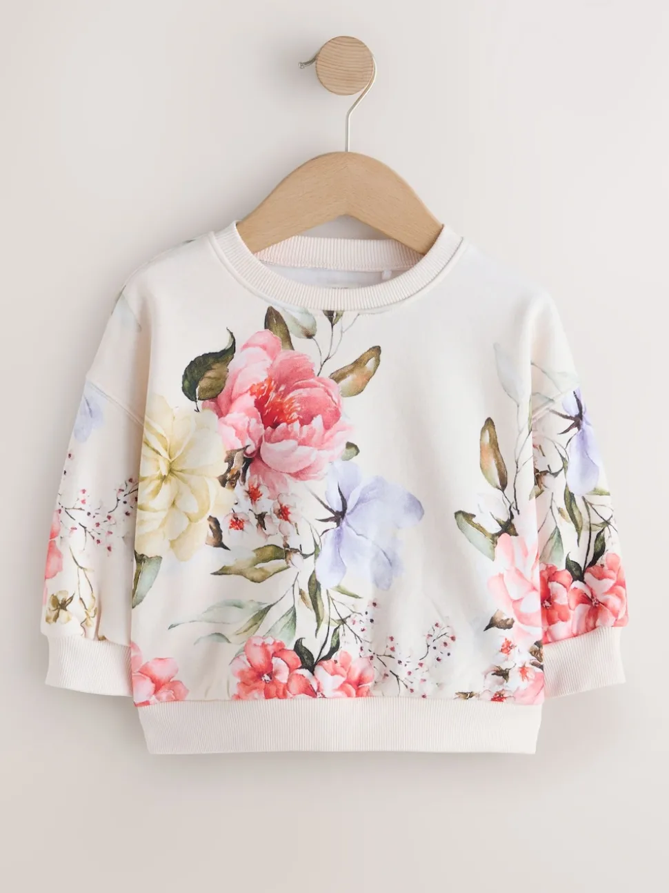 Cream Floral Crew Neck Sweatshirt (3mths-7yrs)