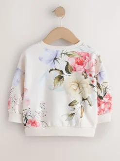 Cream Floral Crew Neck Sweatshirt (3mths-7yrs)
