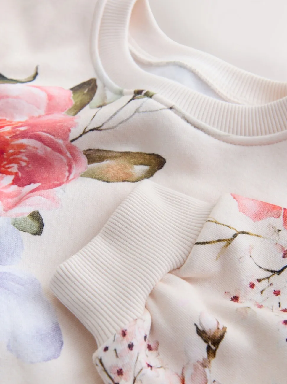 Cream Floral Crew Neck Sweatshirt (3mths-7yrs)