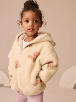 Cream Floral Print Zip Through Fleece (3mths-7yrs)