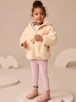Cream Floral Print Zip Through Fleece (3mths-7yrs)