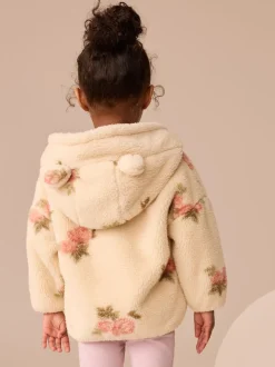 Cream Floral Print Zip Through Fleece (3mths-7yrs)
