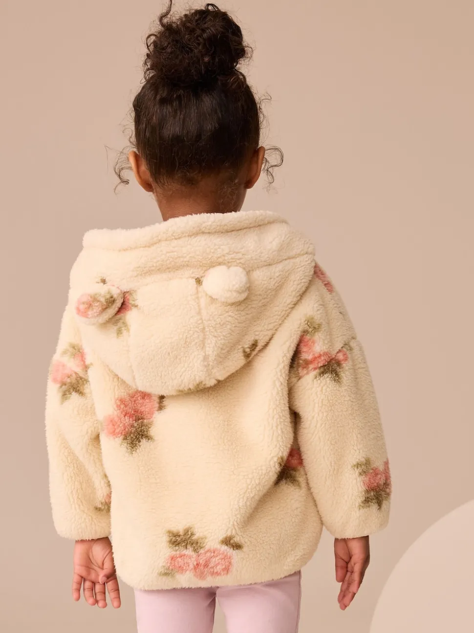 Cream Floral Print Zip Through Fleece (3mths-7yrs)