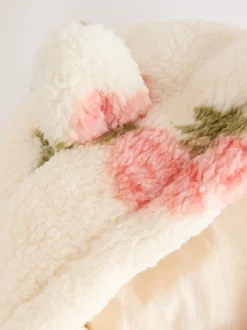 Cream Floral Print Zip Through Fleece (3mths-7yrs)