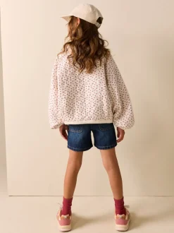 Cream Flower Ditsy Quilted Sweatshirt (3-16yrs)