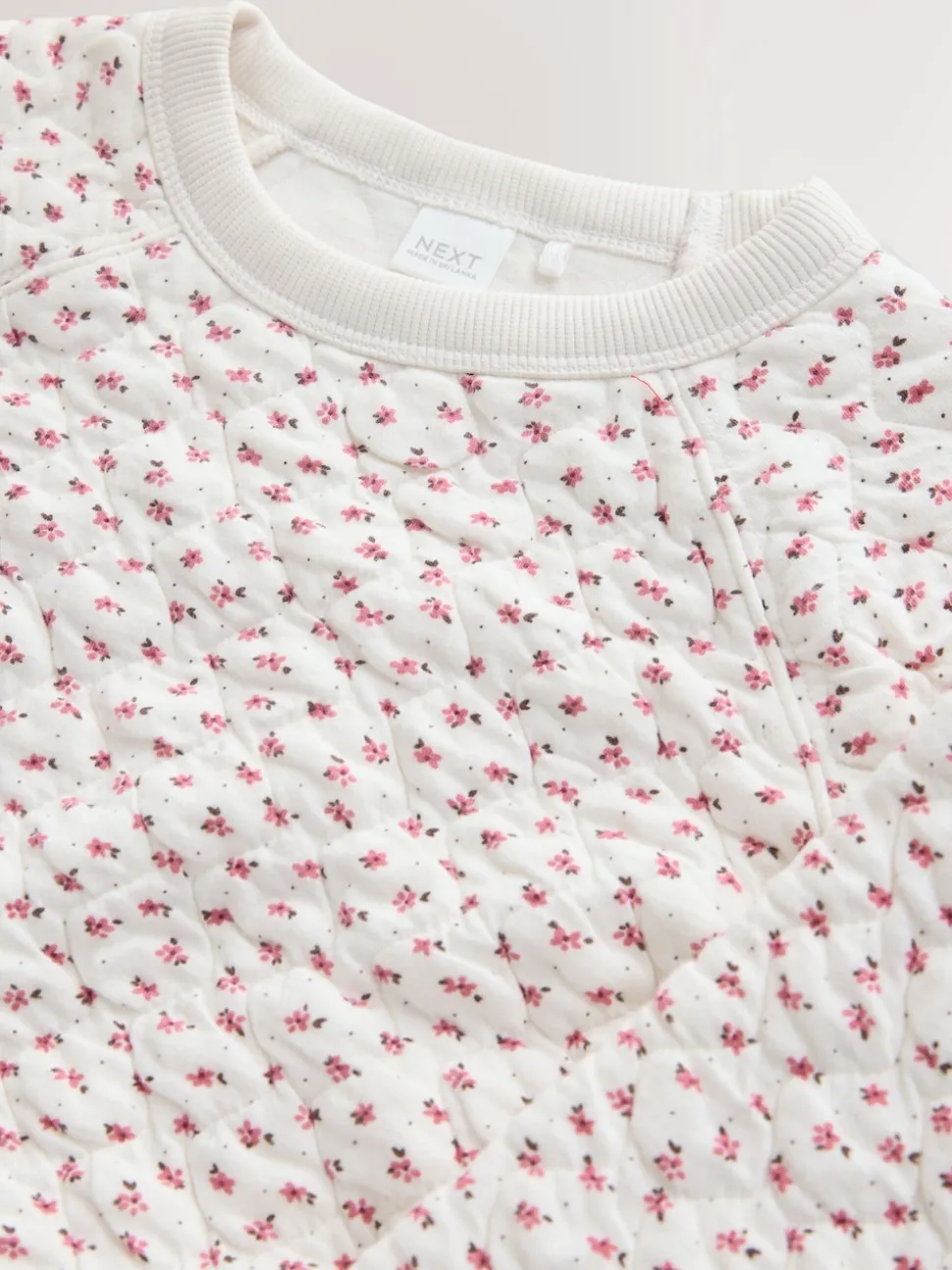 Cream Flower Ditsy Quilted Sweatshirt (3-16yrs)